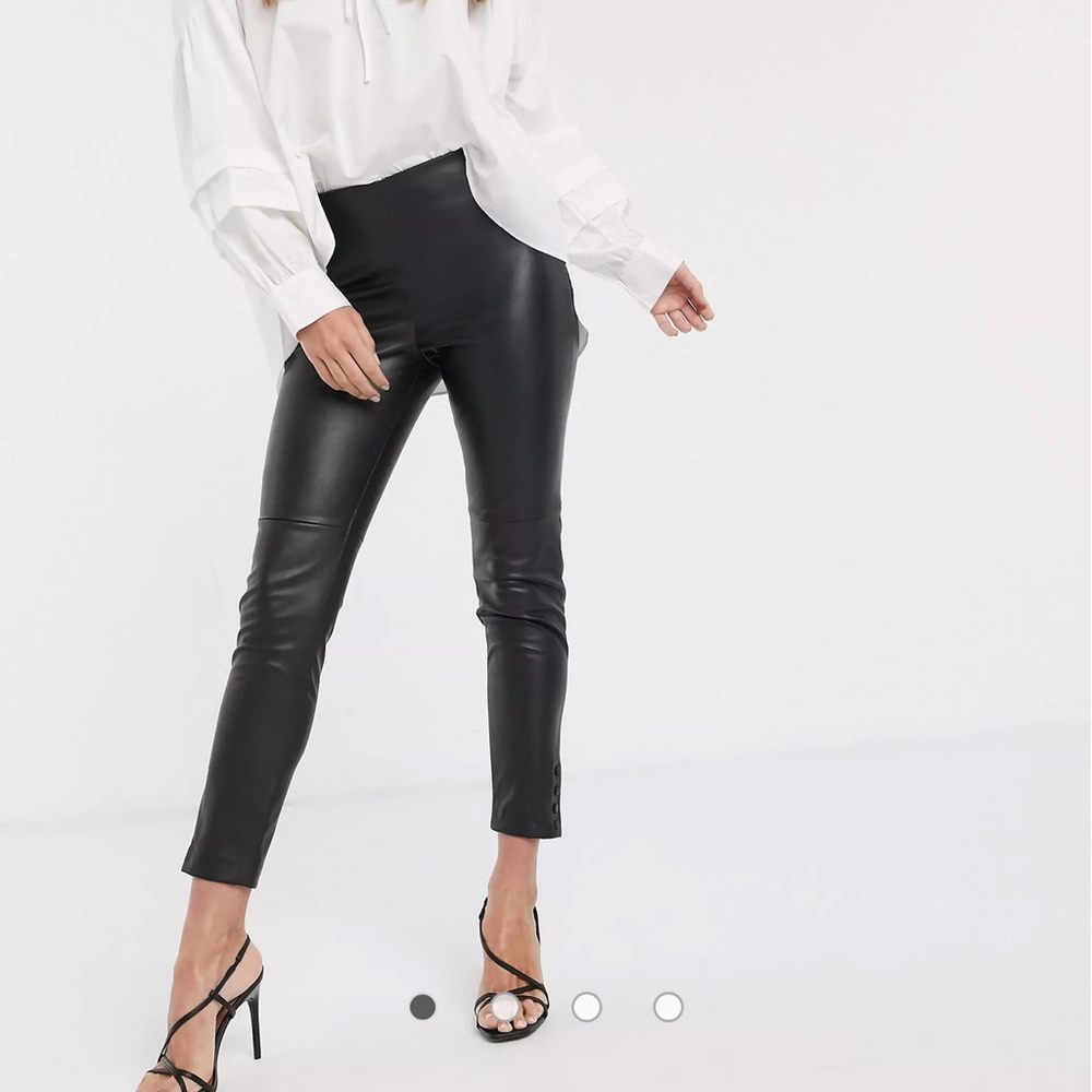 Mango faux leather trousers